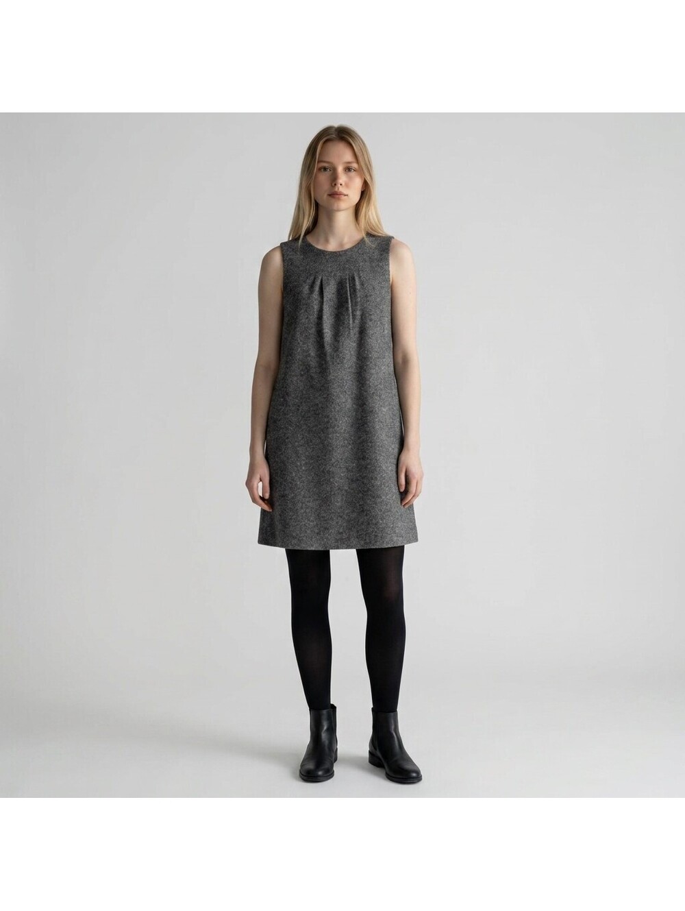 Gap Dress Women M Medium Gray Shift Short Sleeveless Cotton Casual Stretch